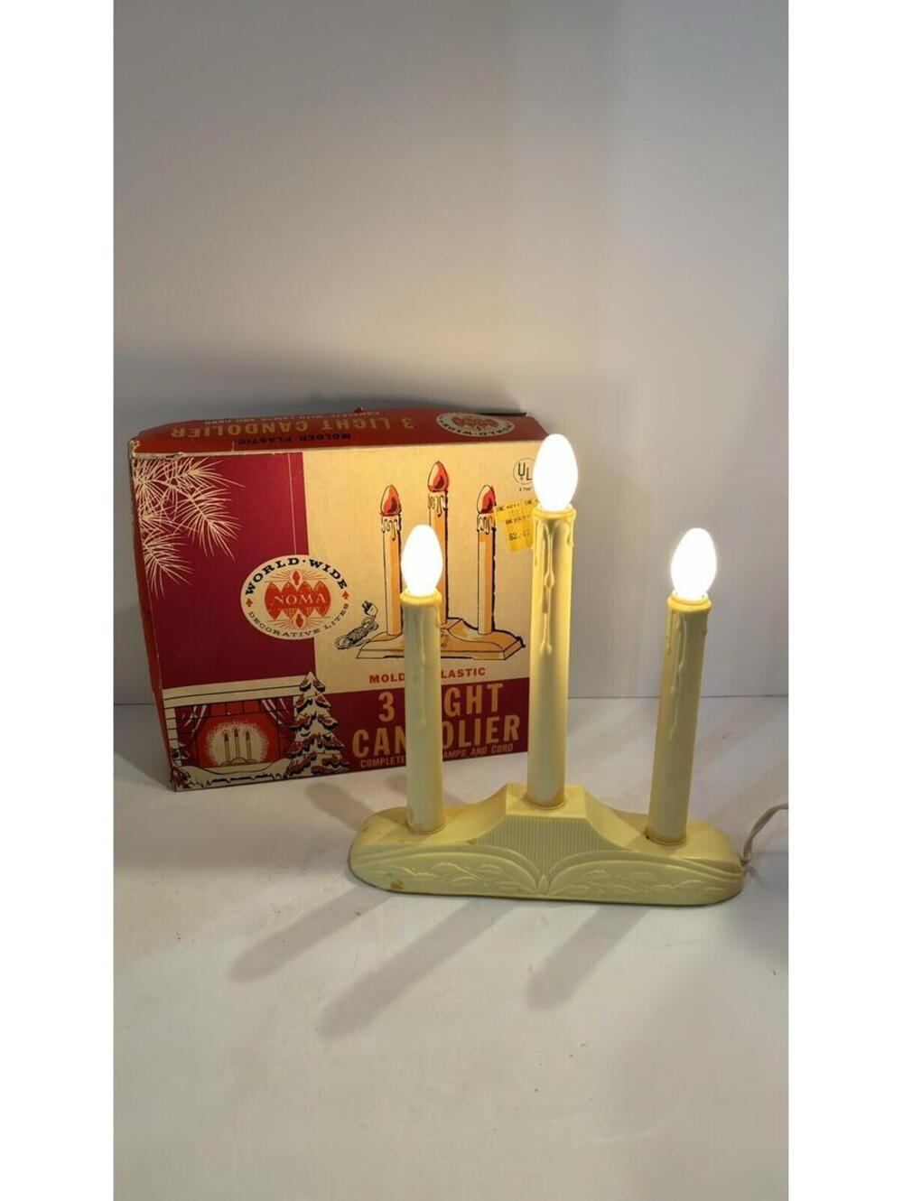 Vintage 50’s 3 Light Window Candles Tested And Works Pre Owned In Original Box